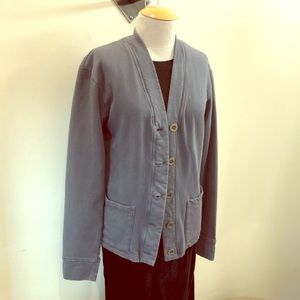 Christina Lehr sweatshirt button front jacket